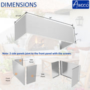 Awoco 36" Outdoor BBQ Vent Hood 18" High Type 304 Stainless Steel, 4 Speeds 1000 CFM, Adjustable LED Lights, 8” Round Top Vent