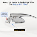 Kason 930 Trigger Action Polished Chrome Latch with Adjustable Strike, Made In USA for Reach-In Coolers/Refrigerators