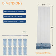 Aleco 40"W x 84"H Clear-Flex II Low-Temp Reinforced Freezer Strip Curtain Door Kit with Aluminum MaxBullet Mounting Hareware NSF/USDA 10 pcs 6" x 84" x 0.06" Vinyl Curtain Strips, -40°F Flexible