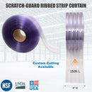 Aleco Clear-Flex II PVC Strip Roll, Ribbed Scratch-Resistant Door Curtain for Warehouse, Cold Storage,Oversized Opening, Energy-Saving, Made in USA