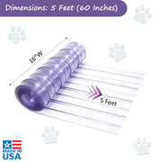 Awoco Pet Door Flap 16in x 5ft, 0.229" (5.8mm) Thick Clear PVC Vinyl Strip for Pet Doors, Weatherproof, Less Odor, Scratch-Resistant, Easy Cut and Install, Made in USA, Fits Doghouse & Cat Doors