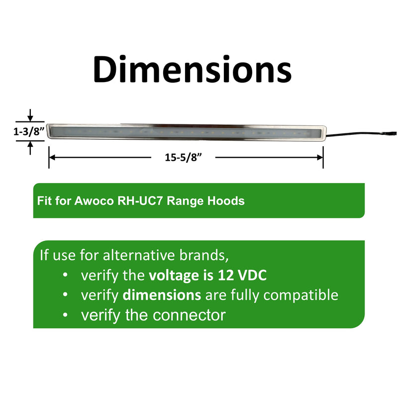 Awoco LED Light Bar DH-1431 5W 12VDC for RH-UC7 Range Hoods and Others