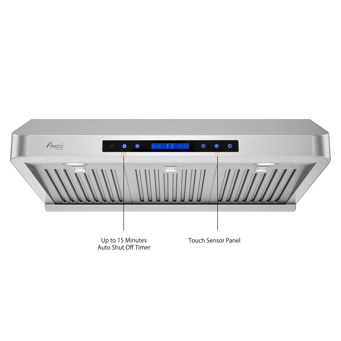 RH-S10-S-DR Under Cabinet Range Hood - 6 Speeds 1000CFM - 7inch High - 8 inch Round Top Vent