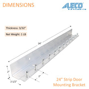 Aleco Aluminum Strip Door MaxBullet Mounting Hardware – Boltless Snap-On Hardware, Wall or Ceiling Mount, Rust-Resistant, Fast Install, Universal Fit for Vinyl Strips, NSF/USDA Compliant