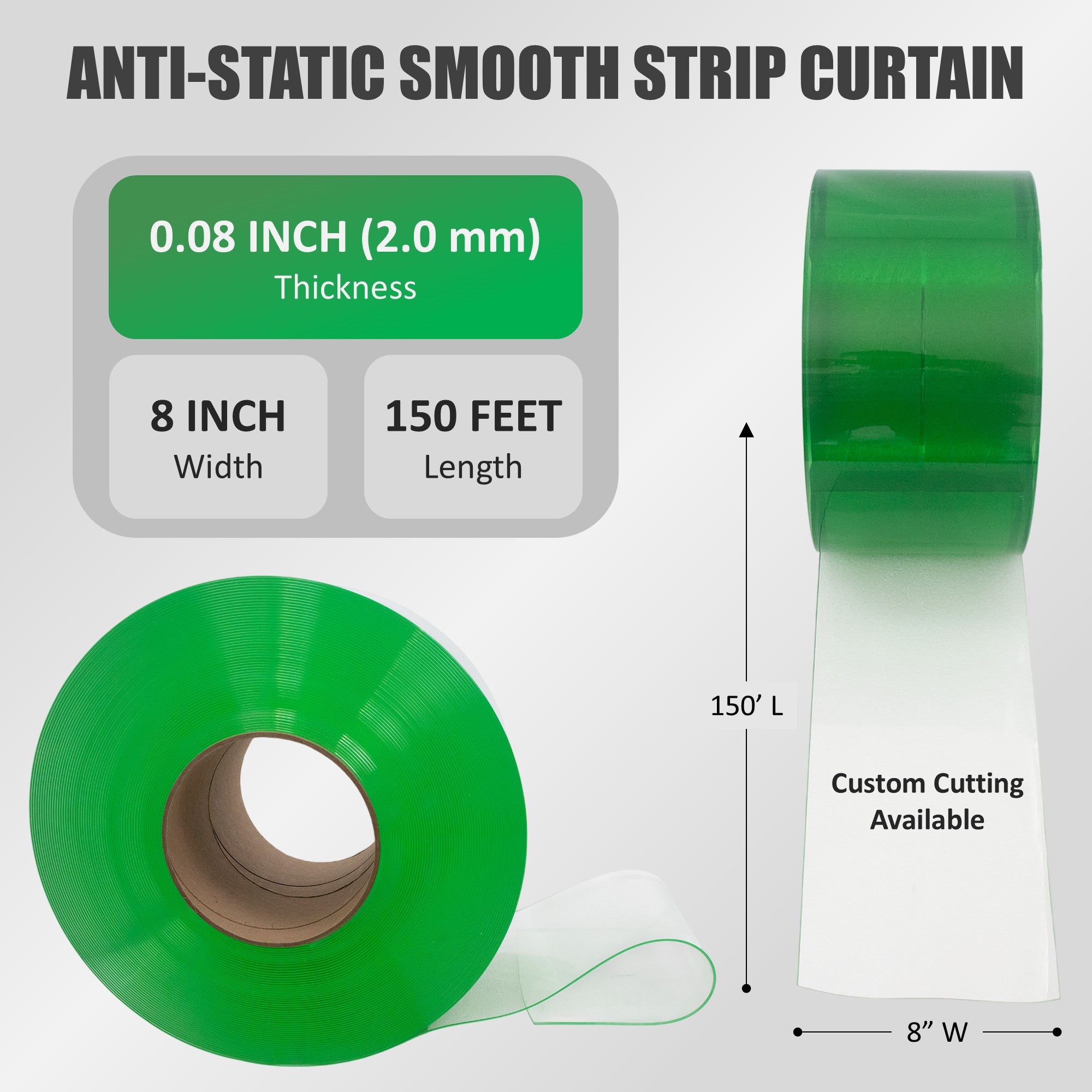 Aleco Clear-Flex II PVC Bulk Roll, Anti-Static Vinyl Strip Curtain Material, Flame Resistant, Smooth Clear Surface for Clean Rooms and Assembly Areas