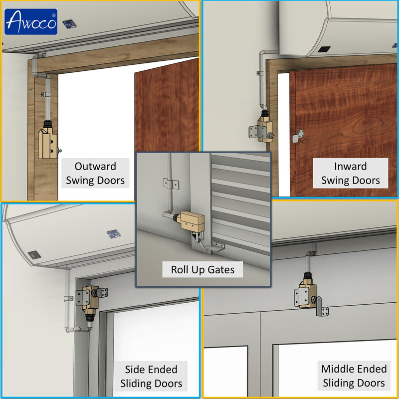 Awoco TZ-6104 Heavy Duty Commercial Door Micro Switch with Roller Plunger for Air Curtains, 250V 20A IP 65 Limit Switch Type NO and Type NC