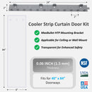 Aleco 40"W x 84"H x 0.06" Thick Clear-Flex II Cooler Strip Curtain Door Kit with MaxBullet HTP Mounting Hardware, 6" Standard Smooth Vinyl Strips for Restaurant, Office, Store or Warehouse Entrances