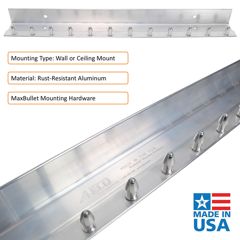 Aleco Aluminum Strip Door MaxBullet Mounting Hardware – Boltless Snap-On Hardware, Wall or Ceiling Mount, Rust-Resistant, Fast Install, Universal Fit for Vinyl Strips, NSF/USDA Compliant