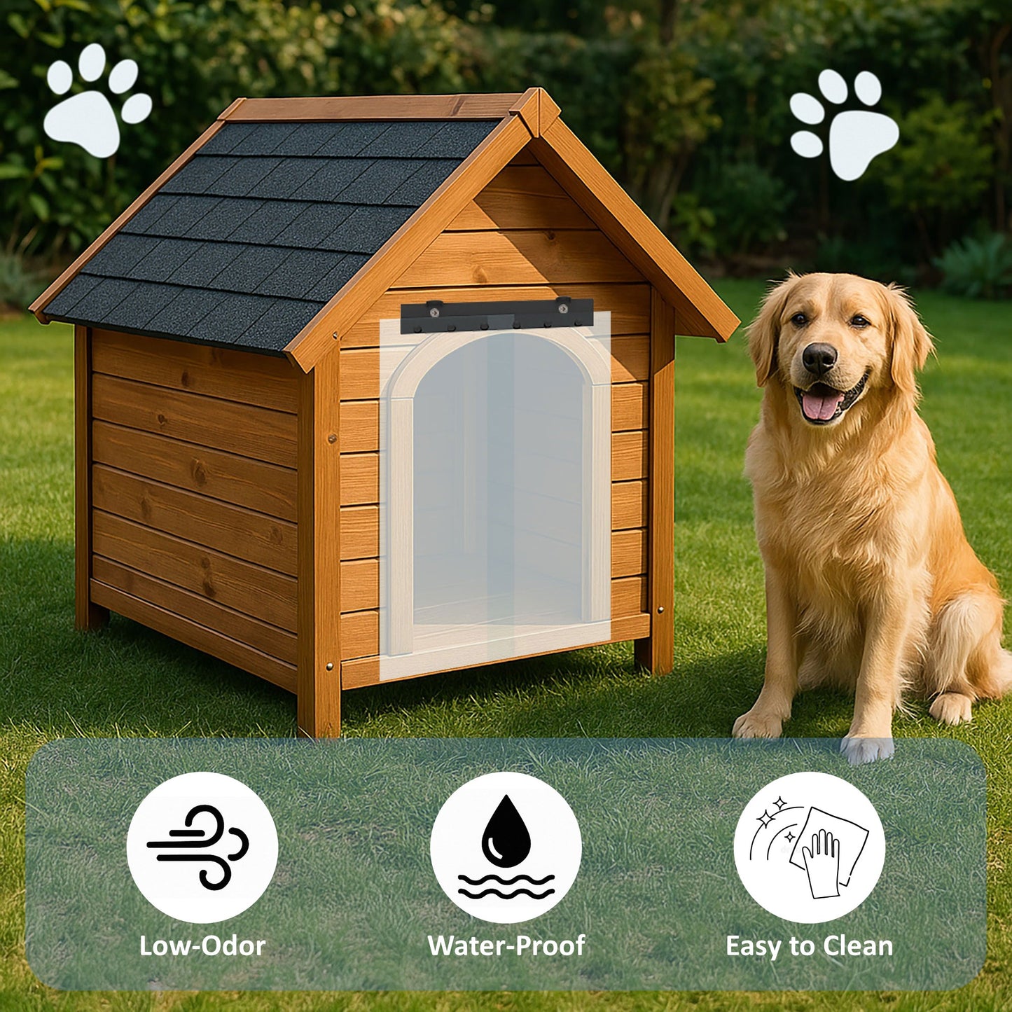 Awoco Pet Door Low-Temp -40°F Flap Set 12" Wide, 0.08" Thick, Clear PVC Strip with HTP Mounting Kit for Pet Doors, Weatherproof, Less Odor, Made in USA, Fits Doghouse & Cat Doors