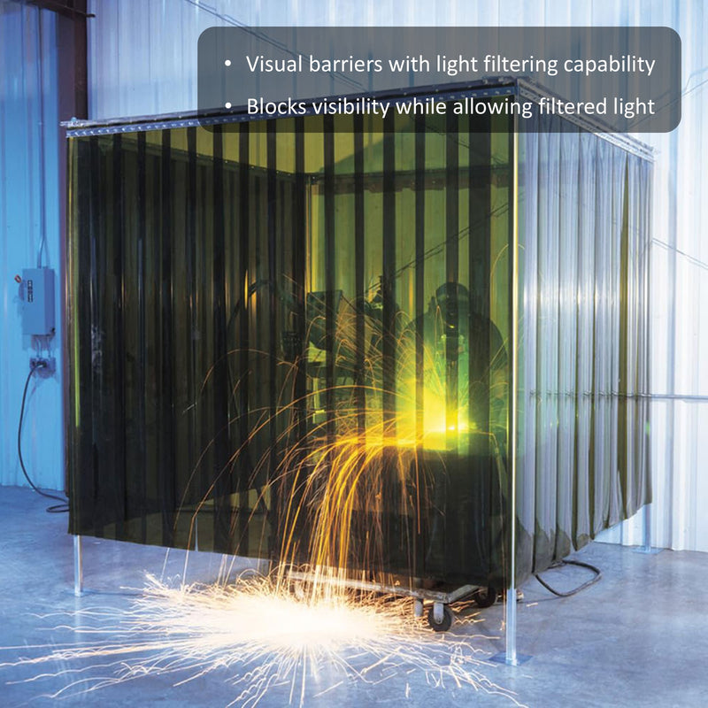 Aleco Clear-Flex II Vinyl Roll, 8" W x 0.080" T x 300' L, Dark Amber, Smooth, for Welding Screens or Sight Barriers, Indoor/Outdoor Use, -10°F to 150°F, Made in USA