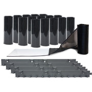 Aleco AirFlex Mesh Strip Curtain Kit, Black – Insect Barrier with 8" PVC-Coated Polyester Mesh Strips & MaxBullet Mounting – Allows Airflow, Blocks Bugs