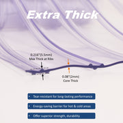Aleco Clear-Flex II PVC Strip Roll, Ribbed Scratch-Resistant Door Curtain for Warehouse, Cold Storage,Oversized Opening, Energy-Saving, Made in USA