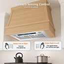 [Refurbished-A] Awoco RH-IT06 Split Quiet Ceiling Mount Range Hood - 6 Inch High Top Vent, 800 CFM, Voice/Gesture/Touch/Remote Control, 30" & 36"