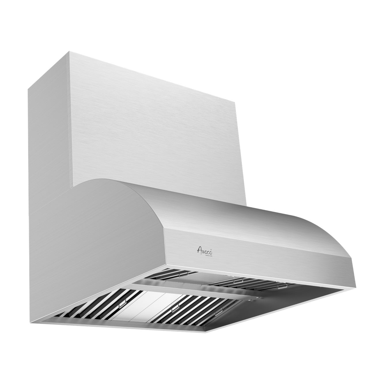 Awoco 36" Outdoor BBQ Vent Hood 18" High Type 304 Stainless Steel, 4 Speeds 1000 CFM, Adjustable LED Lights, 8” Round Top Vent