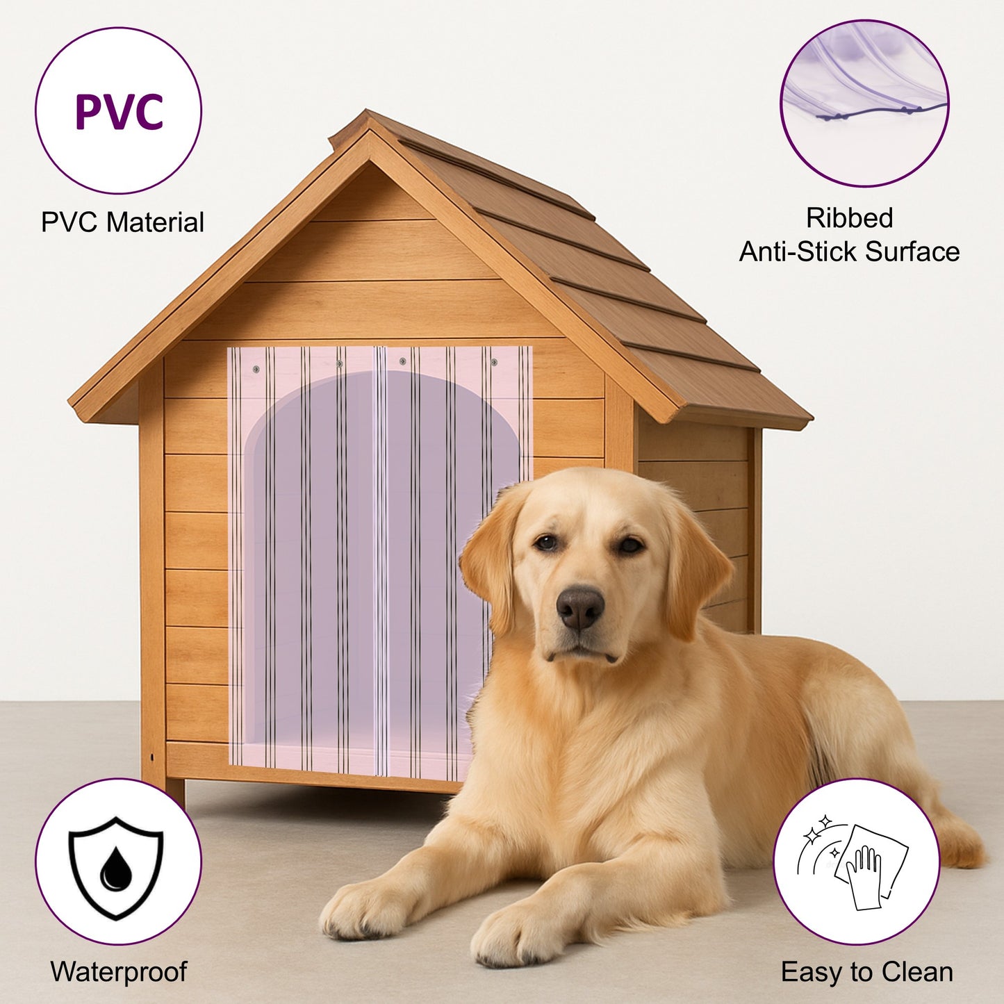 Awoco Pet Door Flap 12in x 5ft, 0.216" (5.5mm) Thick Clear PVC Vinyl Strip for Pet Doors, Weatherproof, Less Odor, Scratch-Resistant, Easy Cut and Install, Made in USA, Fits Doghouse & Cat Doors