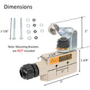 Awoco TZ-6104 Heavy Duty Commercial Door Micro Switch with Roller Plunger for Air Curtains, 250V 20A IP 65 Limit Switch Type NO and Type NC