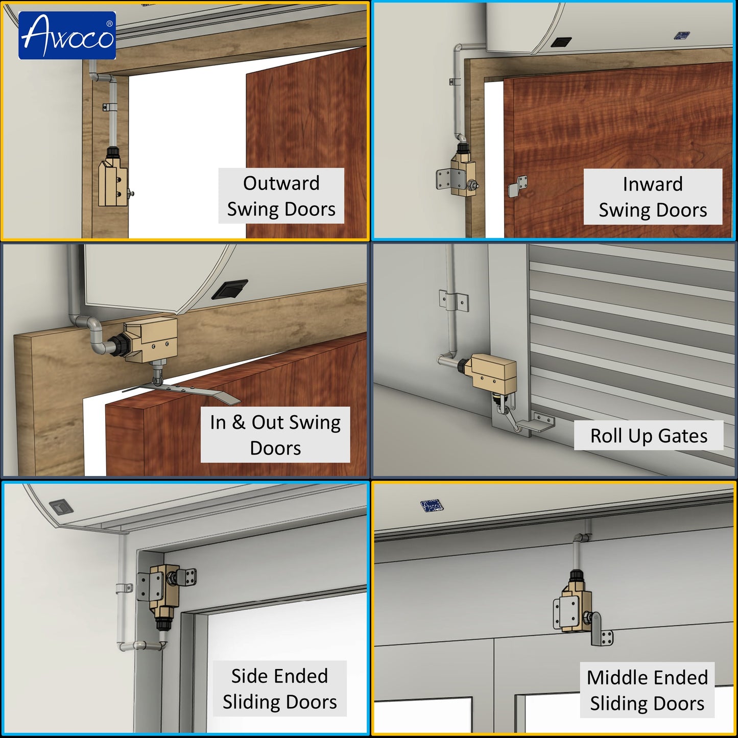 Awoco TZ-6003 Heavy Duty Commercial Door Micro Switch with Cross Roller Plunger for Air Curtains, 250V IP 65 Limit Switch Type NO and Type NC