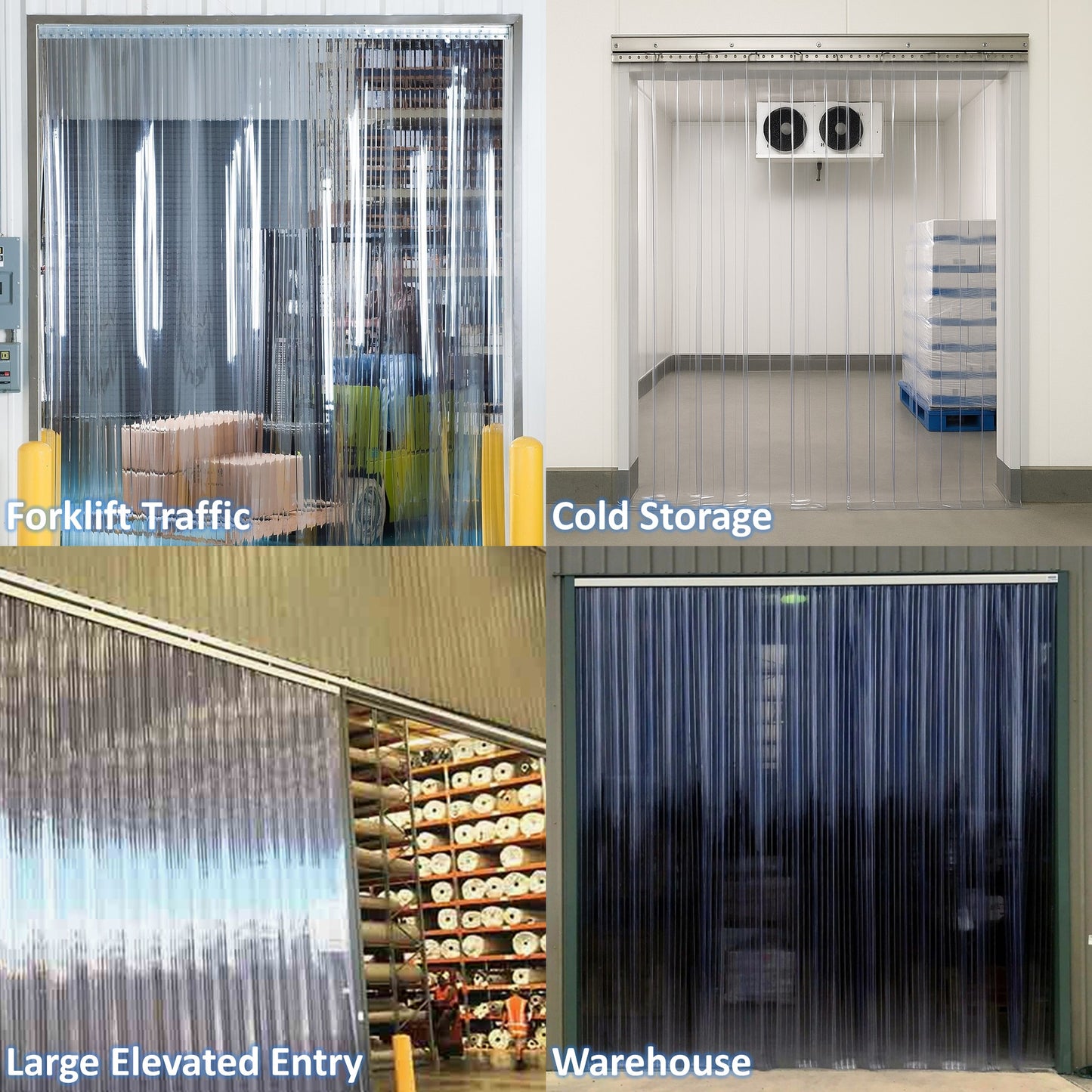 Aleco Clear-Flex II PVC Strip Roll, Ribbed Scratch-Resistant Door Curtain for Warehouse, Cold Storage,Oversized Opening, Energy-Saving, Made in USA