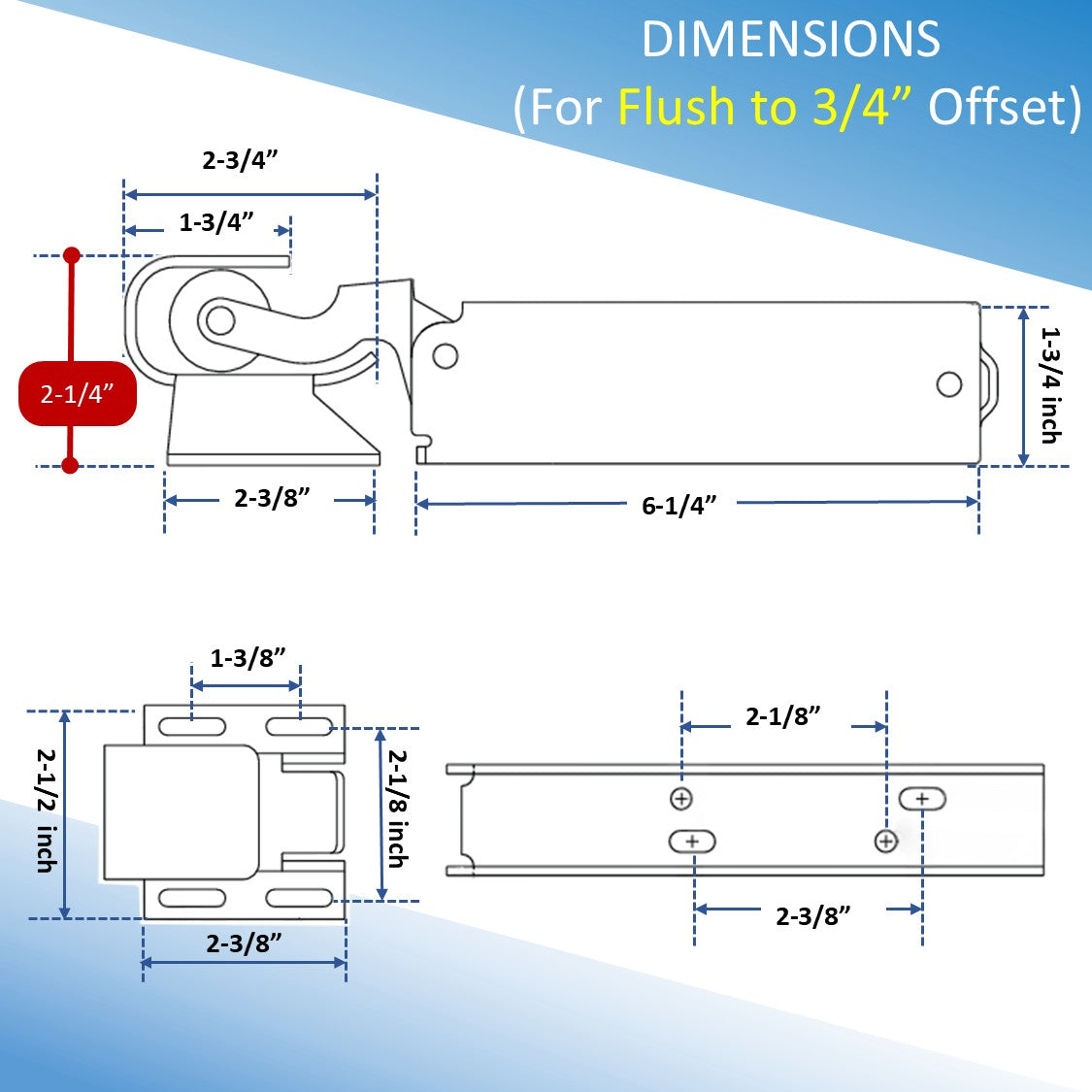 Kason 1094 Hydraulic Door Closer, Concealed or Exposed Mounting with Adjustable Wide Hook for Walk-In Coolers/Freezers