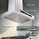 Awoco RH-WT-V Wall Mount Range Hood - 800CFM - Voice & Gesture -  Adjustable Chimney, With 6” Blower Unit