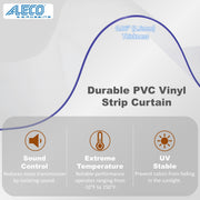 Aleco 40"W x 84"H x 0.06" Thick Clear-Flex II Cooler Strip Curtain Door Kit with MaxBullet HTP Mounting Hardware, 6" Standard Smooth Vinyl Strips for Restaurant, Office, Store or Warehouse Entrances