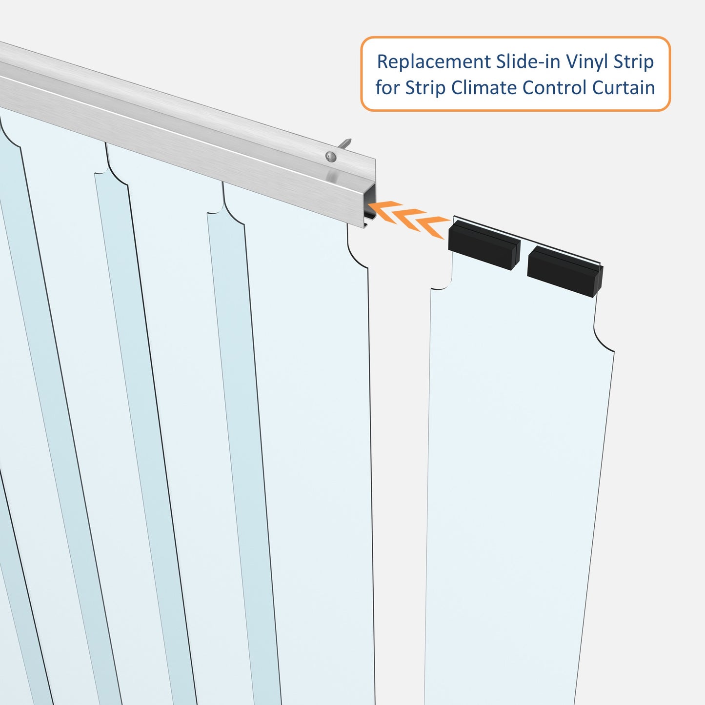 Swap in replacement strip for strip curtain door