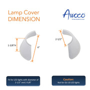 [2-1/2" Folded Edge] 2 Pcs of 12VDC LED Lights ON-E01-32 for Awoco RH-IT & RH-BQ Range Hoods