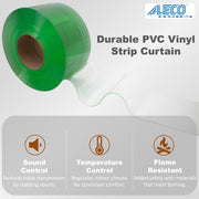 Aleco Clear-Flex II PVC Bulk Roll, Anti-Static Vinyl Strip Curtain Material, Flame Resistant, Smooth Clear Surface for Clean Rooms and Assembly Areas