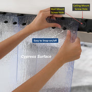 Aleco Luxe Cypress PVC Strip Curtain – Black MaxBullet Mount | Low-Odor Decorative Privacy Vinyl, Privacy & Noise Barrier for Commercial, Retail, Hospitality, Made in USA