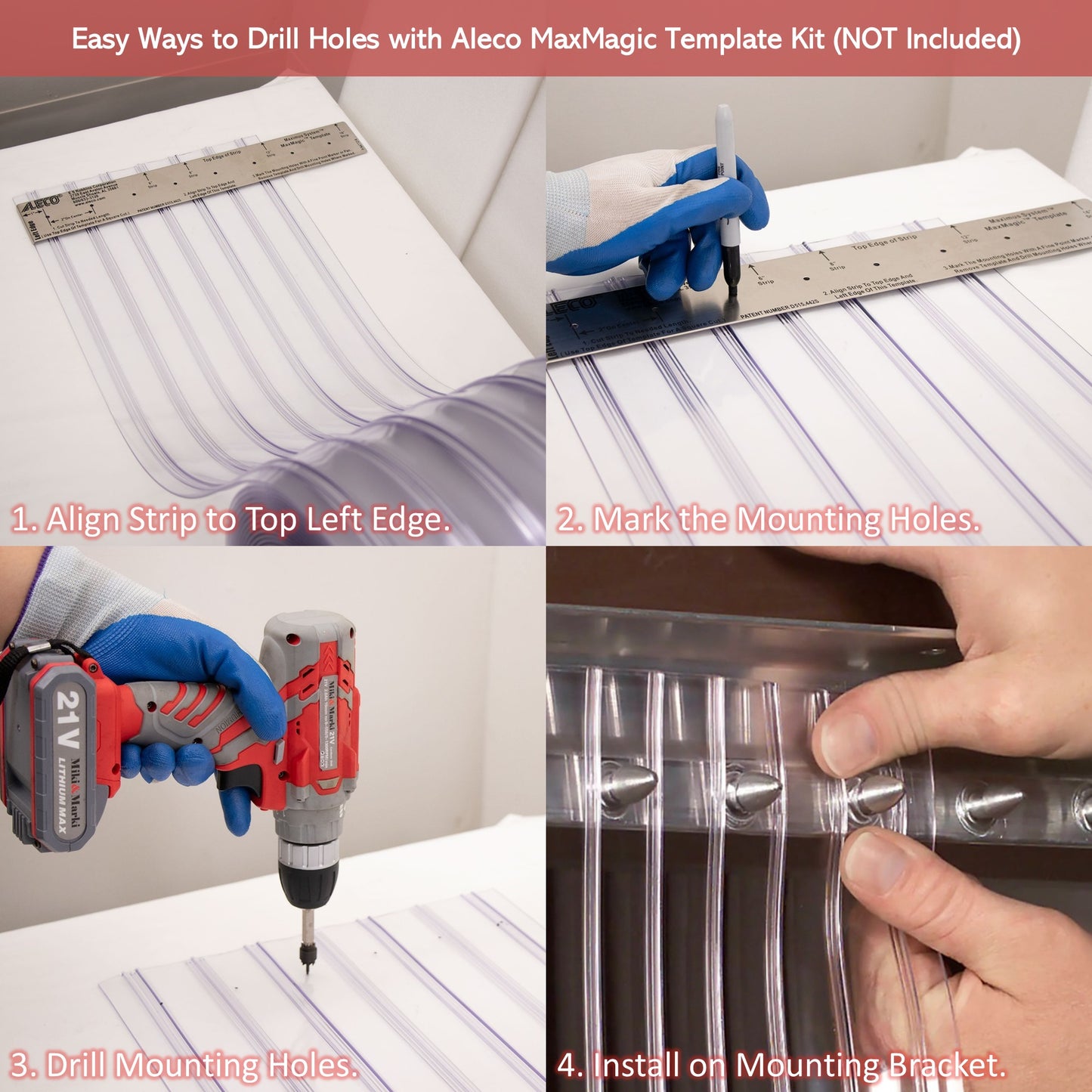 Aleco Clear-Flex II PVC Strip Roll, Ribbed Scratch-Resistant Door Curtain for Warehouse, Cold Storage,Oversized Opening, Energy-Saving, Made in USA