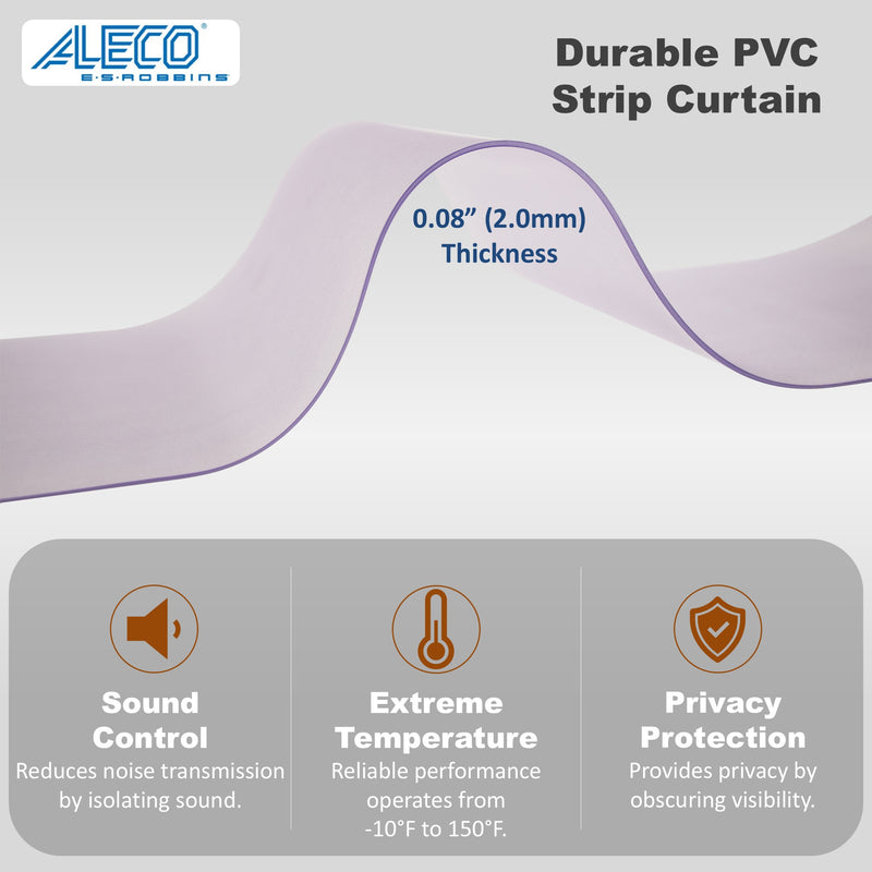 Aleco Luxe Frosted PVC Strip Curtain – Black MaxBullet Mount Vinyl, Low-Odor, Scratch-Resistant, Privacy & Noise Barrier for Commercial, Retail, Industrial Made in USA