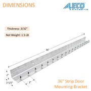 Aleco Aluminum Strip Door MaxBullet Mounting Hardware – Boltless Snap-On Hardware, Wall or Ceiling Mount, Rust-Resistant, Fast Install, Universal Fit for Vinyl Strips, NSF/USDA Compliant