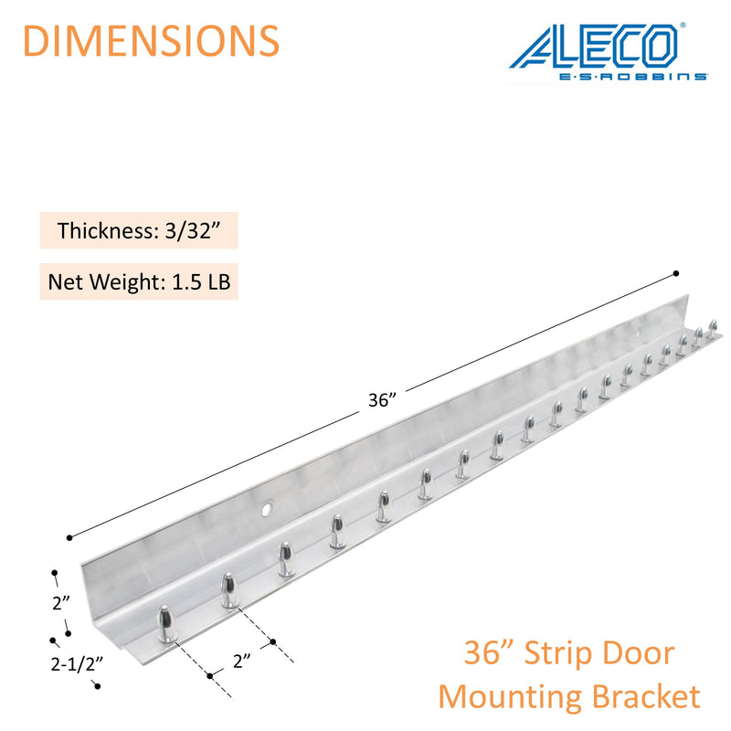 Aleco Aluminum Strip Door MaxBullet Mounting Hardware – Boltless Snap-On Hardware, Wall or Ceiling Mount, Rust-Resistant, Fast Install, Universal Fit for Vinyl Strips, NSF/USDA Compliant
