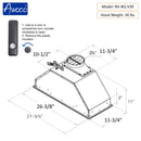 RH-BQ-V Range Hood Insert - Voice & Gesture - 800 CFM - 6" Top Vent
