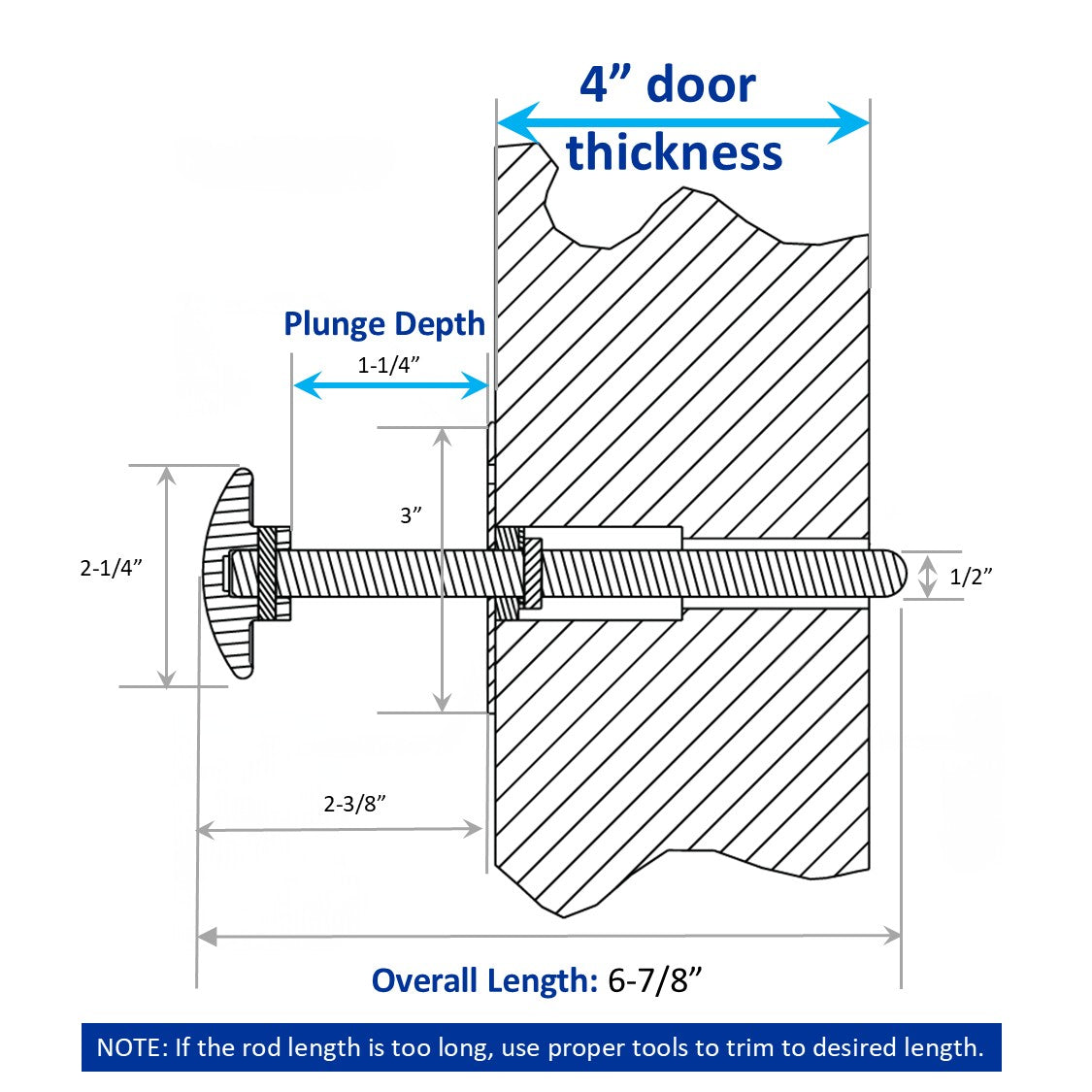 Kason 0058 Latch Complete Kit with Strike, Inside Release 481C Push Rod for 4" Thickness Walk-in Freezer & Cooler Doors