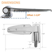 KASON 1248 Reversible Spring-Assisted Cam-Lift Hinge Chrome Finish for Walk-in Freezer Cooler Refrigerator