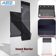 Aleco AirFlex Mesh Strip Curtain Kit, Black – Insect Barrier with 8" PVC-Coated Polyester Mesh Strips & MaxBullet Mounting – Allows Airflow, Blocks Bugs