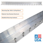 Aleco Aluminum Strip Door MaxBullet Mounting Hardware – Boltless Snap-On Hardware, Wall or Ceiling Mount, Rust-Resistant, Fast Install, Universal Fit for Vinyl Strips, NSF/USDA Compliant