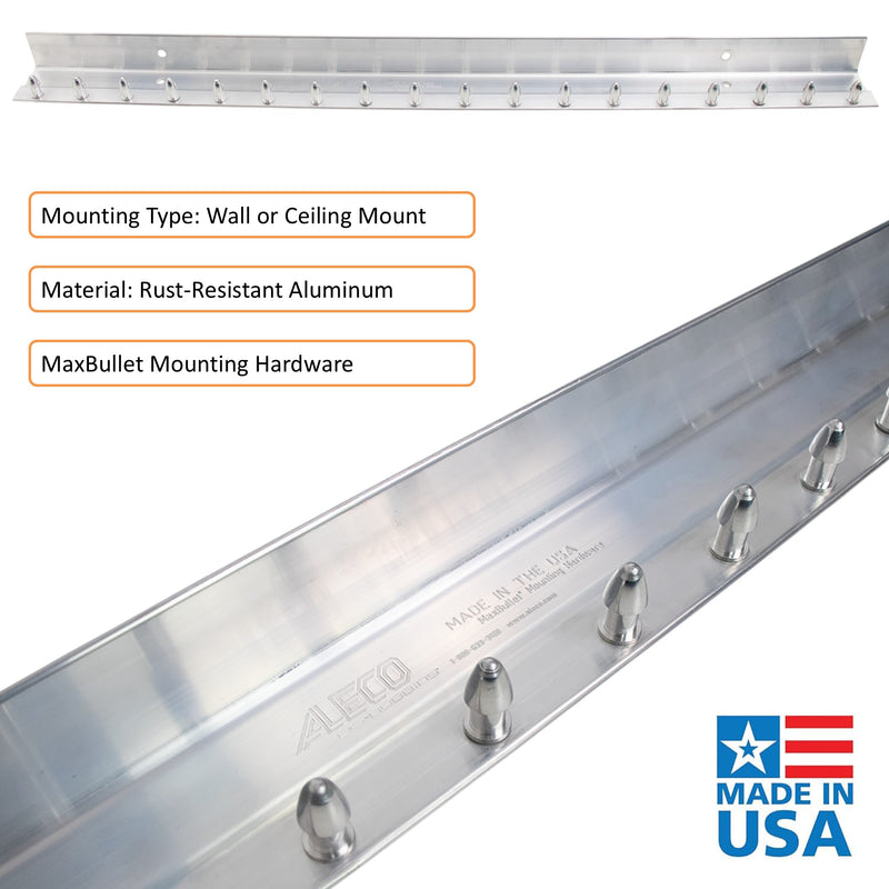 Aleco Aluminum Strip Door MaxBullet Mounting Hardware – Boltless Snap-On Hardware, Wall or Ceiling Mount, Rust-Resistant, Fast Install, Universal Fit for Vinyl Strips, NSF/USDA Compliant
