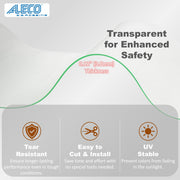 Aleco Clear-Flex II PVC Bulk Roll, Anti-Static Vinyl Strip Curtain Material, Flame Resistant, Smooth Clear Surface for Clean Rooms and Assembly Areas