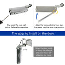 Kason 1094 Hydraulic Door Closer, Concealed or Exposed Mounting with Adjustable Wide Hook for Walk-In Coolers/Freezers