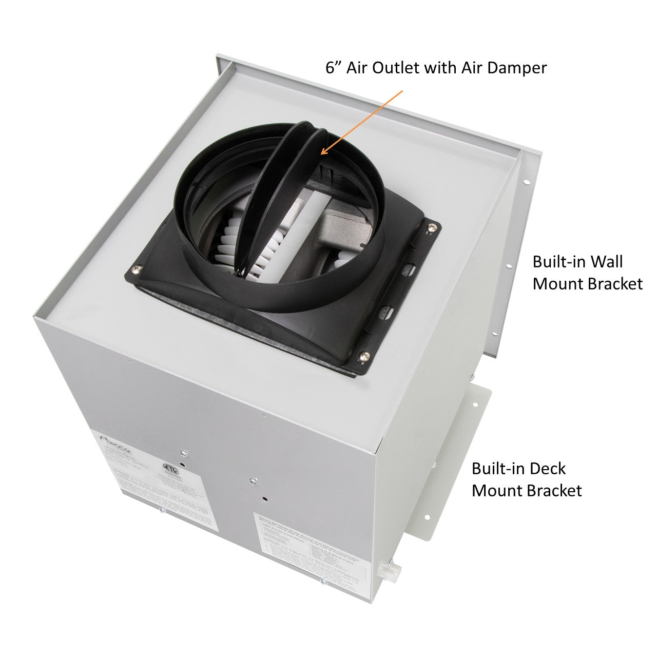 Awoco RHSP06T Super Quiet Split Stainless Steel Range Hood, 4 Speeds