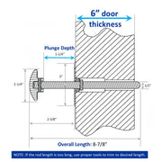 Kason 0058 Latch Complete Kit with Strike, Inside Release 481C Push Rod for 6" Thickness Walk-in Freezer & Cooler Doors