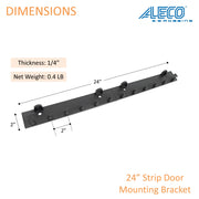 Aleco MaxBullet HTP Mounting Kit, 24" Length – Strip Door Hardware, Wall/Ceiling Mount Compatible, Cross-Linked Polymer, Fast Installation, NSF/USDA Compliant