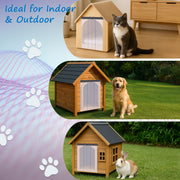 Awoco Pet Door Scratch-Resistant Flap Set 24" x 30", 0.198" Max Thick at Ribs, Clear PVC Strip with HTP Mounting Kit for Pet Doors, Weatherproof, Less Odor, Made in USA, Fits Doghouse & Cat Doors