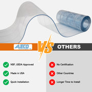 Aleco 40"W x 84"H Clear-Flex II Low-Temp Reinforced Freezer Strip Curtain Door Kit with Aluminum MaxBullet Mounting Hareware NSF/USDA 10 pcs 6" x 84" x 0.06" Vinyl Curtain Strips, -40°F Flexible