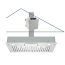 Awoco RH-IT08-M 14-1/2"D Super Quiet Split Insert Stainless Steel Range Hood, 4 Speeds with a 8" Blower Unit, 1000CFM, LED Lights