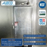 Aleco 40"W x 84"H Clear-Flex II Standard Smooth Cooler Strip Curtain Door Kit with Aluminum MaxBullet Mounting Hareware NSF/USDA  7 pcs 8" x 84" x 0.08" Vinyl Curtain Strips, -10°F to 150°F