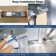 Ribbed Strip Curtain Door Kit - 8in x 0.198in - Aleco MaxBullet