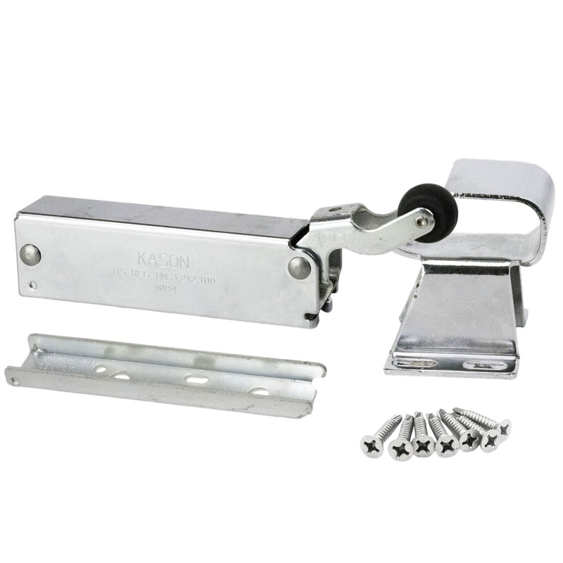 Kason 1094 Hydraulic Door Closer, Concealed or Exposed Mounting with Adjustable Wide Hook for Walk-In Coolers/Freezers